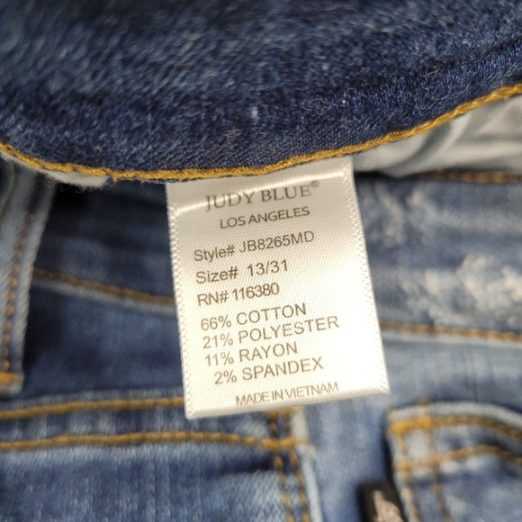 Judy Blue Skinny Fit Leopard Print Patch Mid Rise Jean Women's Size 13/31 - Picture 4 of 12